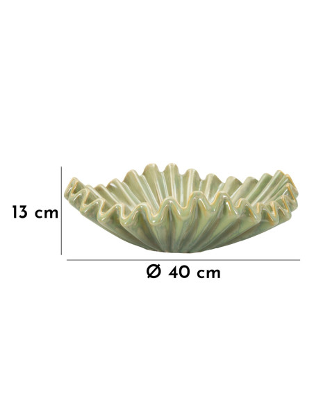 Grand Vide poche original Corolle Organique 40 cm Céramique Vert Nacré Venice 