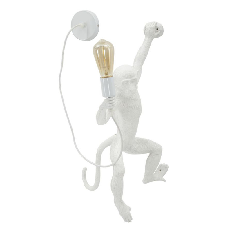 Grande Applique murale originale Singe Hauteur 64 cm Résine Blanc Monkey 