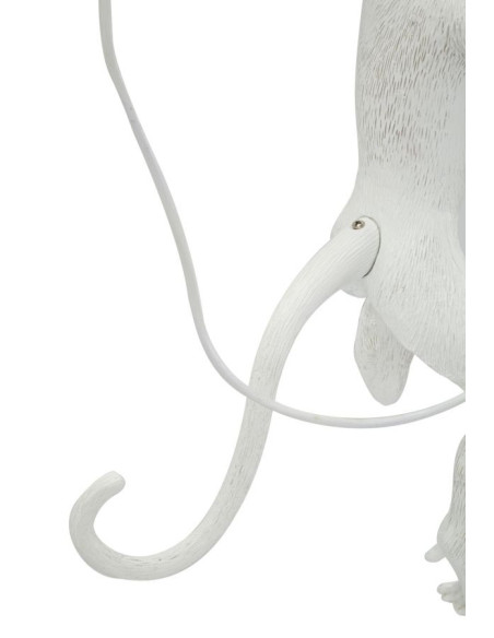 Grande Applique murale originale Singe Hauteur 64 cm Résine Blanc Monkey 