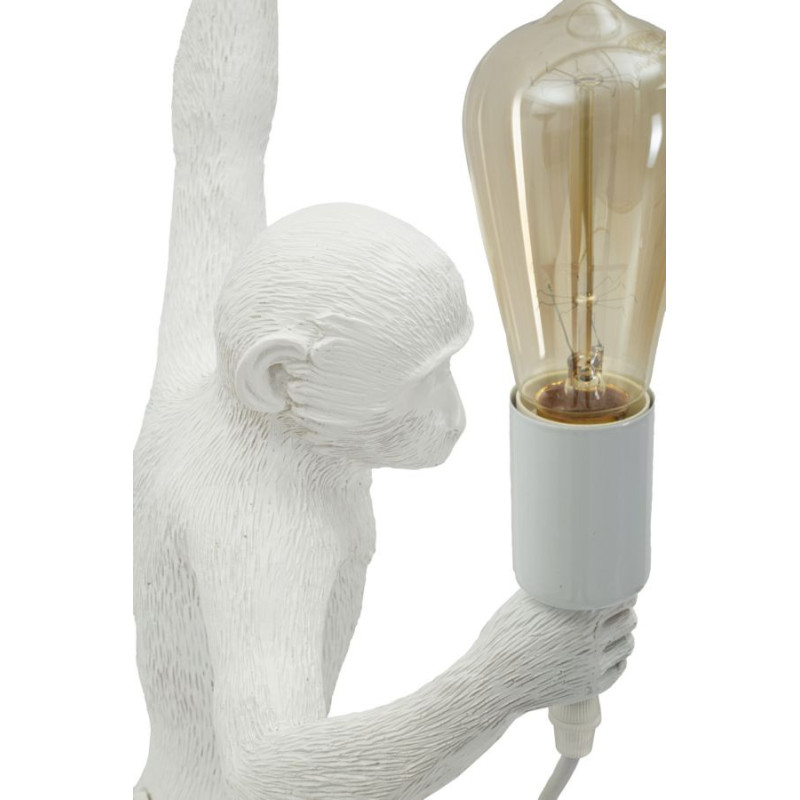 Grande Applique murale originale Singe Hauteur 64 cm Résine Blanc Monkey 
