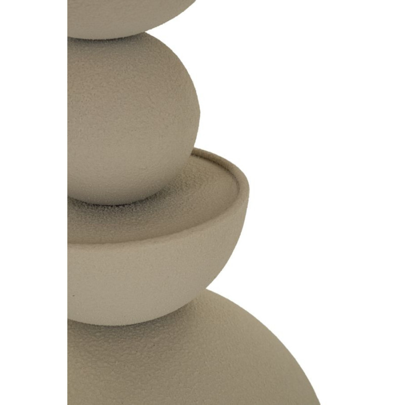 Table d'appoint moderne totem Ronde 40 cm Métal Blanc crème Miroir Dune 