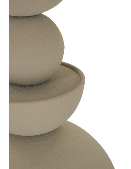 Table d'appoint moderne totem Ronde 40 cm Métal Blanc crème Miroir Dune 