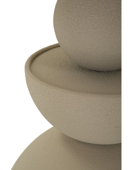 Table d'appoint moderne totem Ronde 45 cm Métal Blanc crème Miroir Dune 