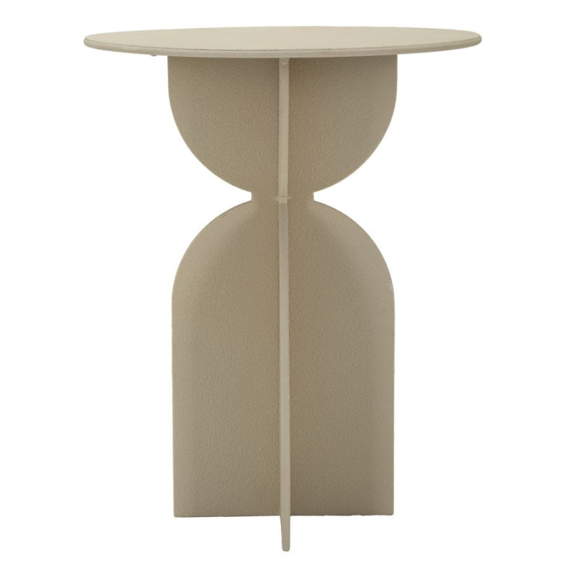 Table d'appoint moderne Ronde 45 cm Métal Blanc crème Dune 