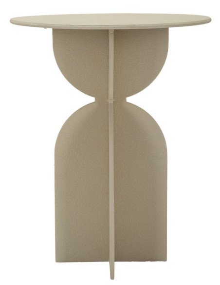 Table d'appoint moderne Ronde 45 cm Métal Blanc crème Dune 