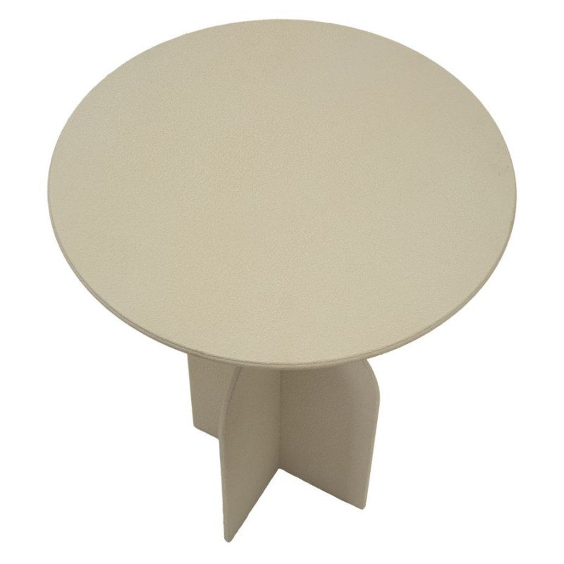 Table d'appoint moderne Ronde 45 cm Métal Blanc crème Dune 