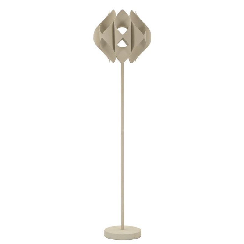 Lampadaire sur pied design moderne Hauteur 155 cm Métal Blanc crème Space 
