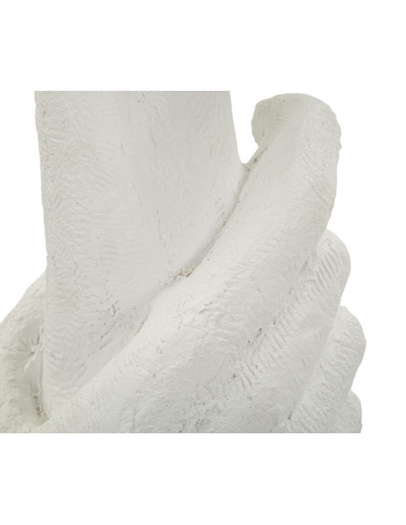 Grande Lampe à poser moderne Mains Hauteur 93 cm Résine Métal Blanc Tissu Beige Life 