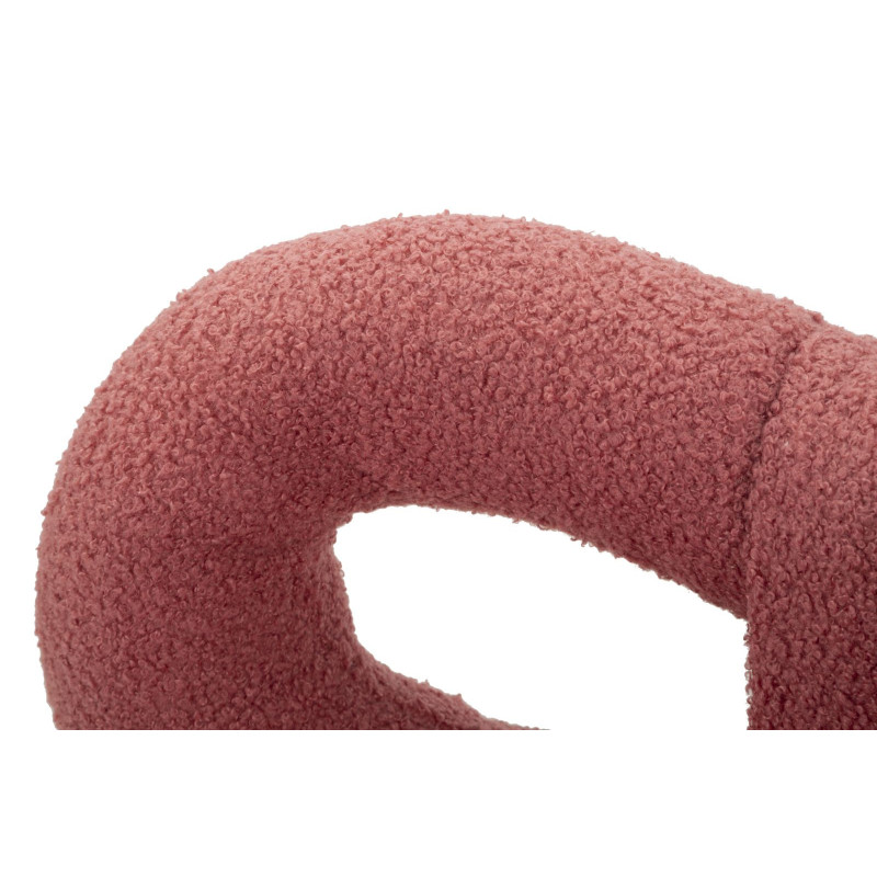 Chaise originale bouclette Noeud Tissu Rose Bouclé Métal Doré Bois MDF Ilary 