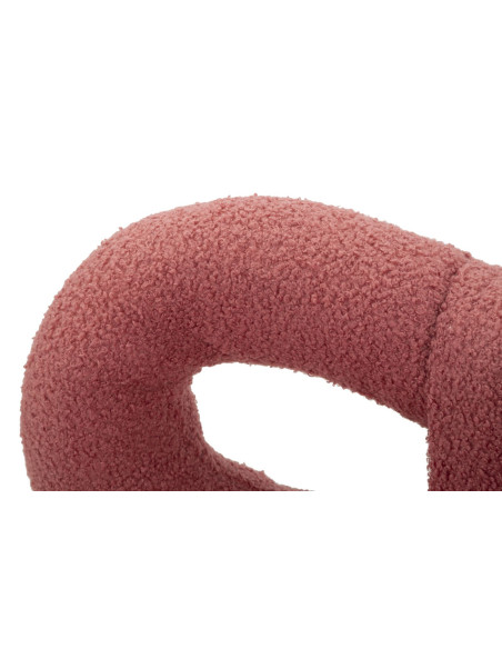 Chaise originale bouclette Noeud Tissu Rose Bouclé Métal Doré Bois MDF Ilary 