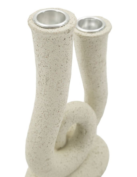 Chandelier moderne 2 branches Hauteur 20 cm Résine Blanc crème Stons 