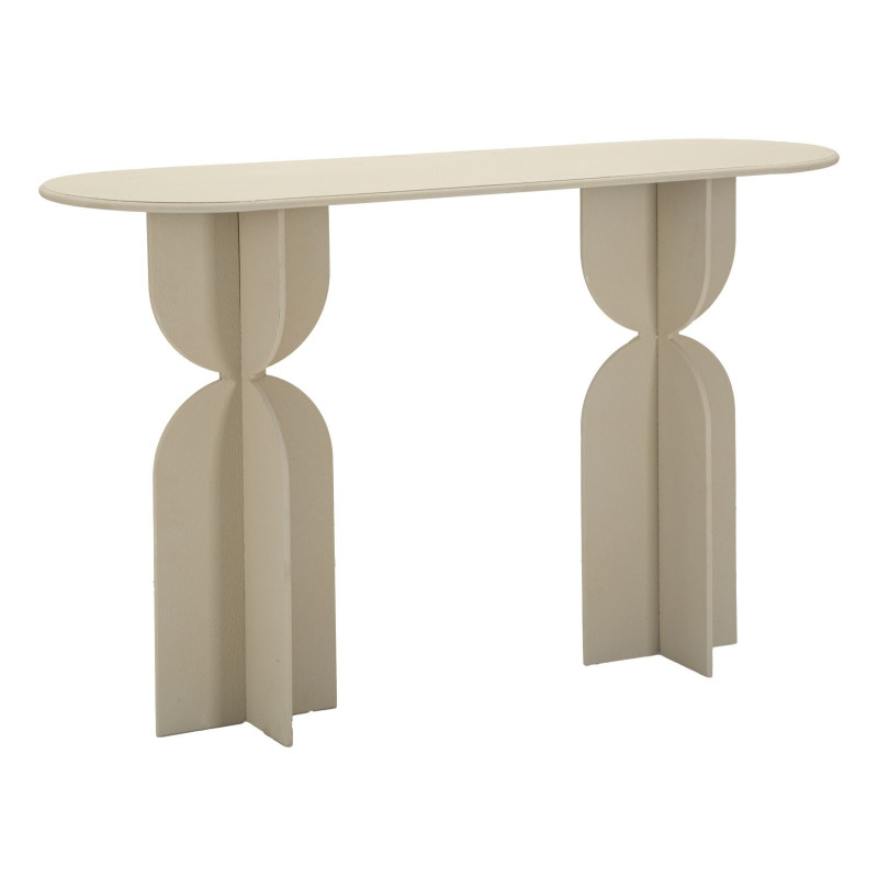 Console moderne Rectangulaire 120 cm Métal Blanc crème Dune Mauro Ferretti - 1