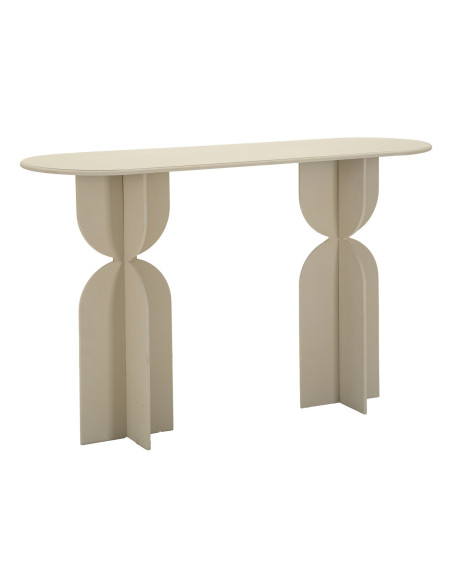 Console moderne Rectangulaire 120 cm Métal Blanc crème Dune Mauro Ferretti - 1