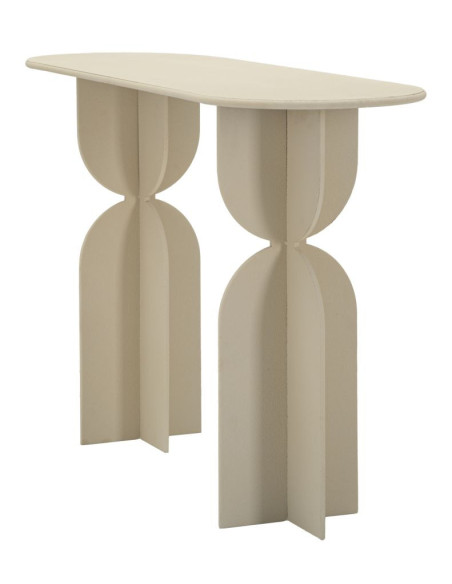 Console moderne Rectangulaire 120 cm Métal Blanc crème Dune Mauro Ferretti - 3