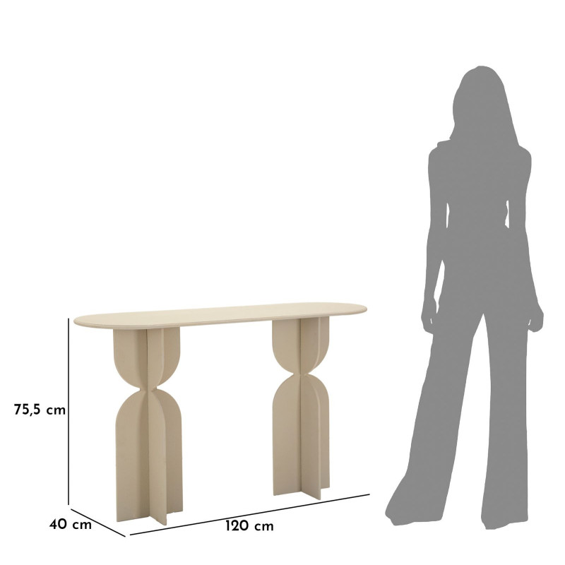 Console moderne Rectangulaire 120 cm Métal Blanc crème Dune Mauro Ferretti - 9