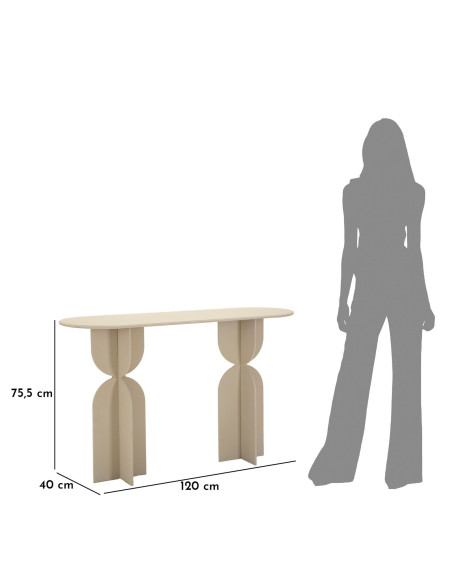 Console moderne Rectangulaire 120 cm Métal Blanc crème Dune Mauro Ferretti - 9
