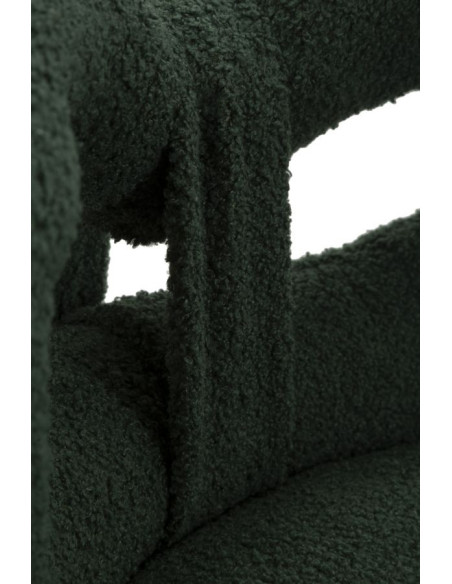 Chaise originale bouclette Noeud Tissu Vert Bouclé Métal Doré Bois MDF Ilary 