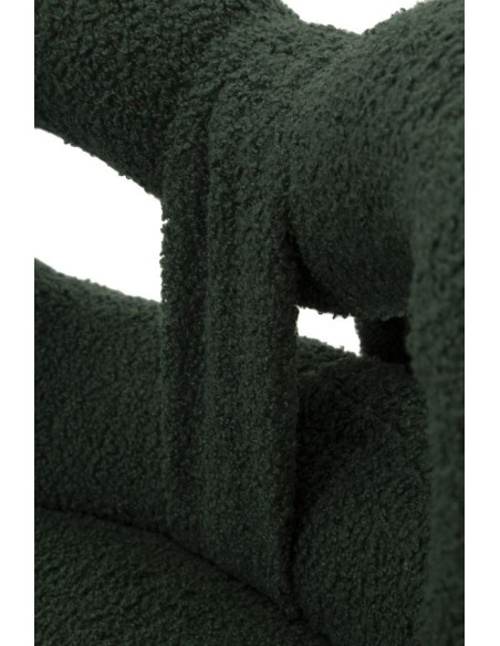 Chaise originale bouclette Noeud Tissu Vert Bouclé Métal Doré Bois MDF Ilary 