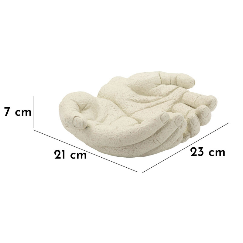 Vide poche original Mains Résine Blanc crème Stons 
