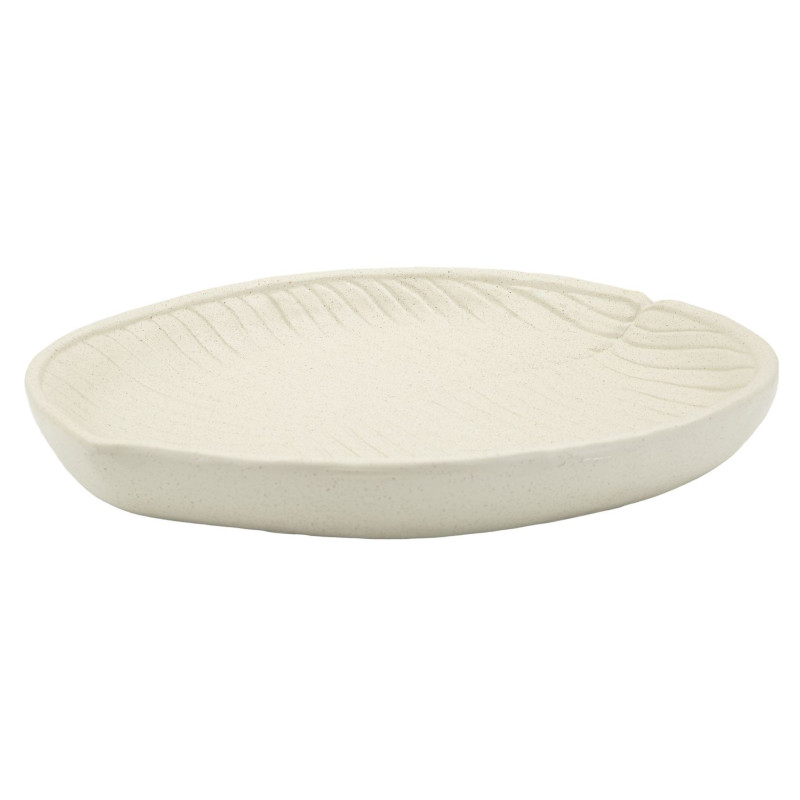 Vide poche minimaliste Feuille Résine Blanc crème Nervuré Stons 