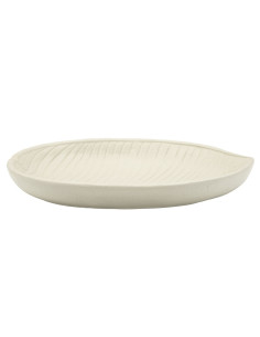 Vide poche minimaliste Feuille Résine Blanc crème Nervuré Stons 