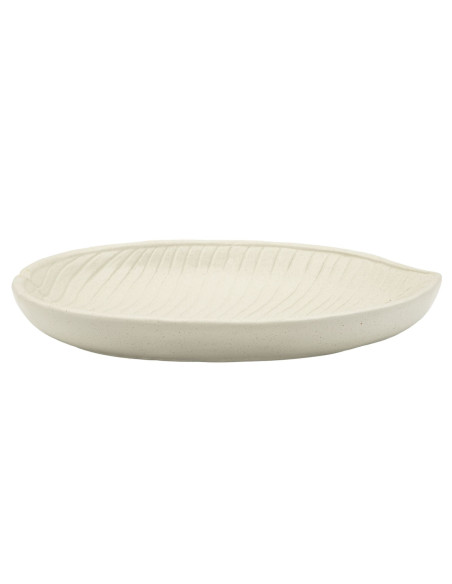 Vide poche minimaliste Feuille Résine Blanc crème Nervuré Stons 