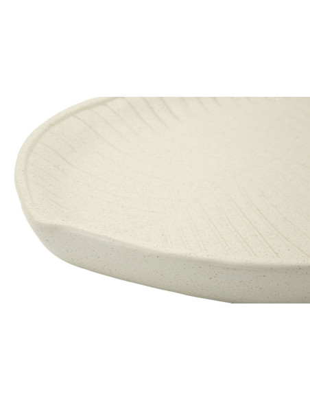 Vide poche minimaliste Feuille Résine Blanc crème Nervuré Stons 