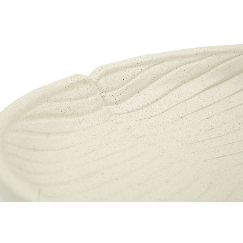 Vide poche minimaliste Feuille Résine Blanc crème Nervuré Stons 