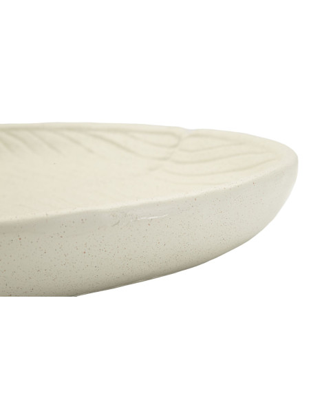 Vide poche minimaliste Feuille Résine Blanc crème Nervuré Stons 