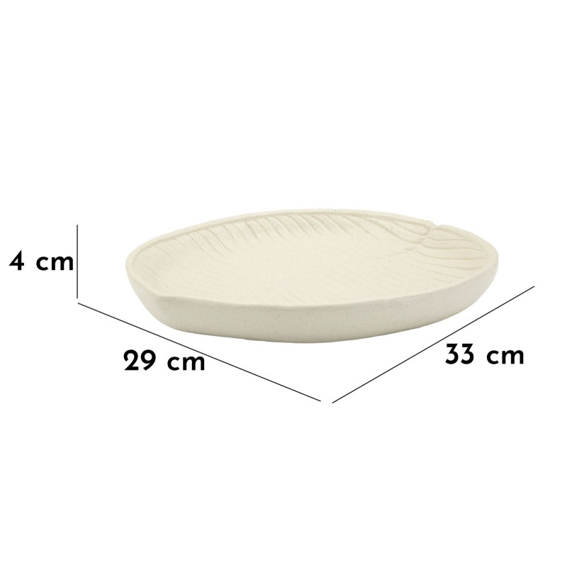 Vide poche minimaliste Feuille Résine Blanc crème Nervuré Stons 