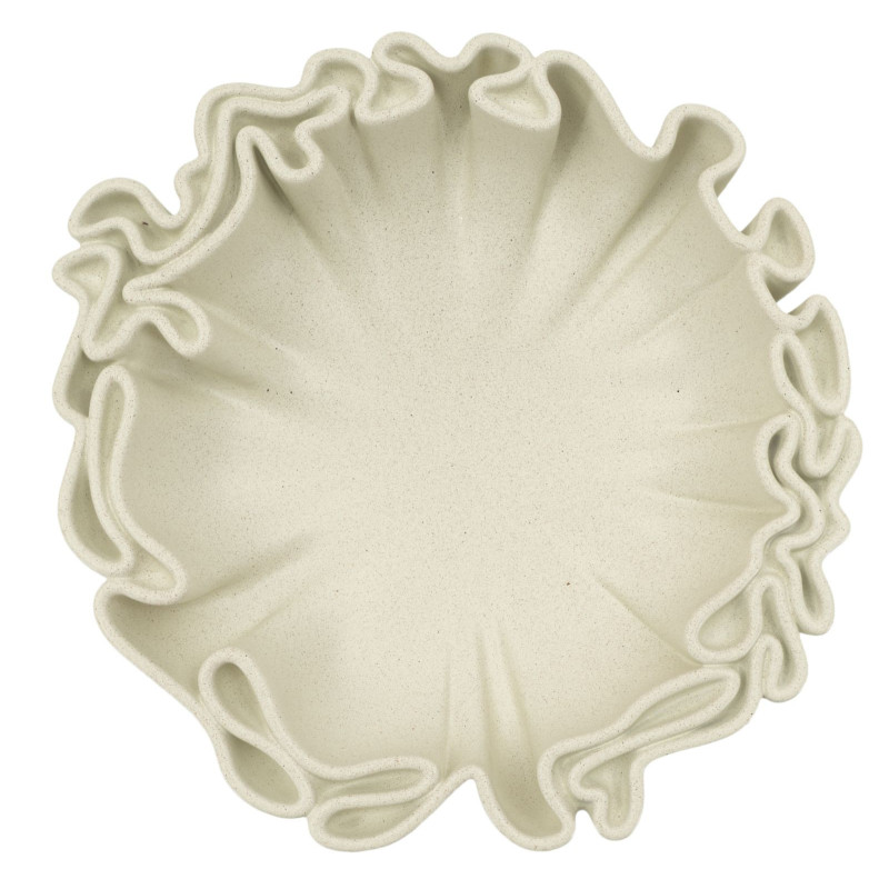 Grand Vide poche Corolle Organique 40 cm Résine Blanc crème Stons 