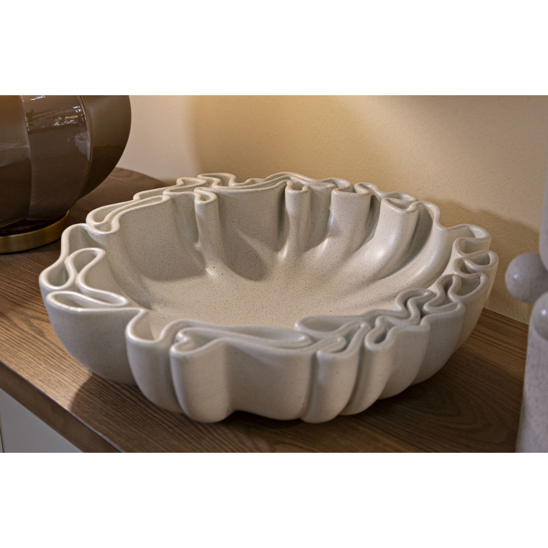 Grand Vide poche Corolle Organique 40 cm Résine Blanc crème Stons 