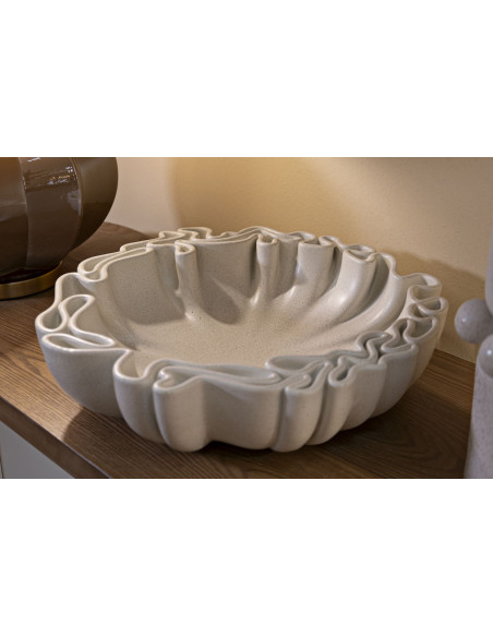 Grand Vide poche Corolle Organique 40 cm Résine Blanc crème Stons 