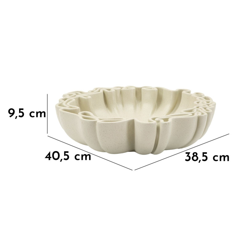 Grand Vide poche Corolle Organique 40 cm Résine Blanc crème Stons 