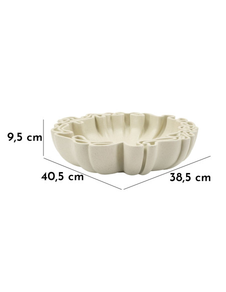 Grand Vide poche Corolle Organique 40 cm Résine Blanc crème Stons 