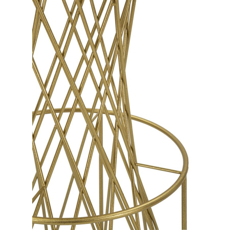 Table de bar haute moderne chic Ronde 2 personnes Verre Noir Métal Doré Tower 