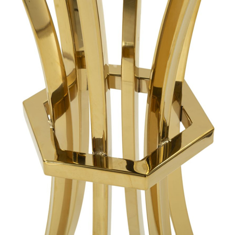 Sellette haute moderne chic Ronde Hauteur 92 cm Verre Noir Métal Doré Shanty 