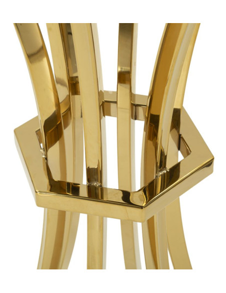 Sellette haute moderne chic Ronde Hauteur 92 cm Verre Noir Métal Doré Shanty 