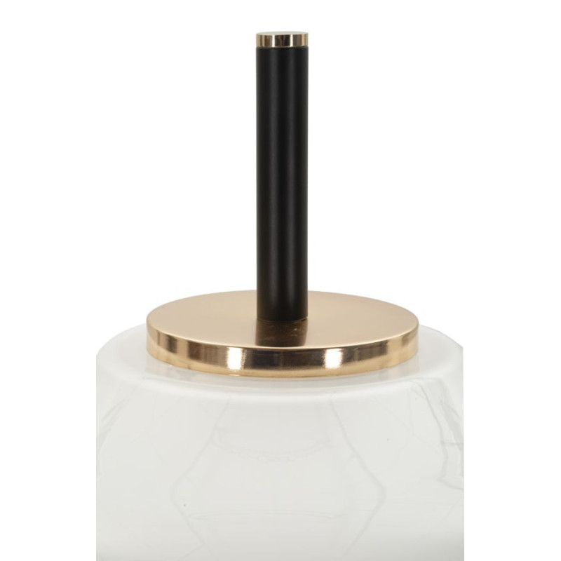 Grand Lampadaire sur pied rétro chic Hauteur 168 cm Verre Blanc Métal Doré Noir Vintage 