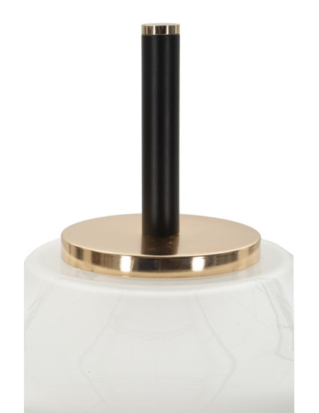 Grand Lampadaire sur pied rétro chic Hauteur 168 cm Verre Blanc Métal Doré Noir Vintage 