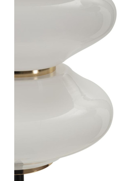 Grand Lampadaire sur pied rétro chic Hauteur 168 cm Verre Blanc Métal Doré Noir Vintage 