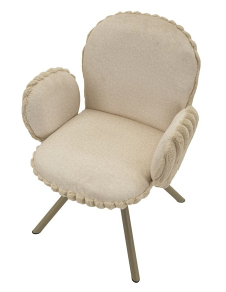Fauteuil de table moderne chic Velours Vert Côtelé Métal Blanc crème Stoccolma (Lot de 2) 