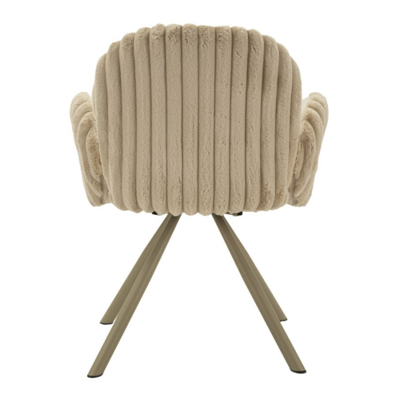 Fauteuil de table moderne chic Velours Vert Côtelé Métal Blanc crème Stoccolma (Lot de 2) 
