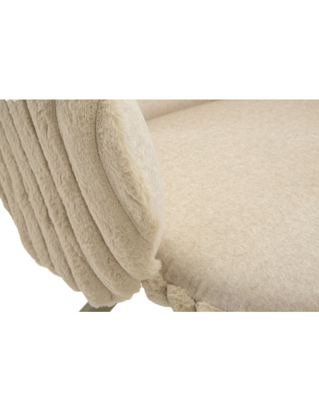 Fauteuil de table moderne chic Velours Vert Côtelé Métal Blanc crème Stoccolma (Lot de 2) 