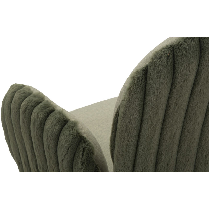 Fauteuil de table moderne chic Velours Vert Côtelé Métal Vert Stoccolma (Lot de 2) 