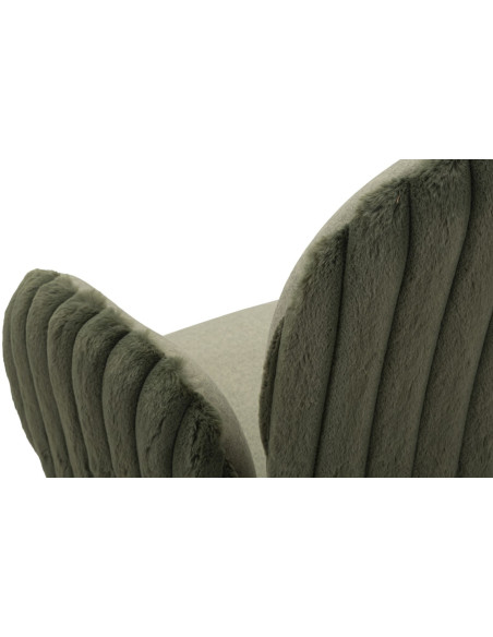 Fauteuil de table moderne chic Velours Vert Côtelé Métal Vert Stoccolma (Lot de 2) 