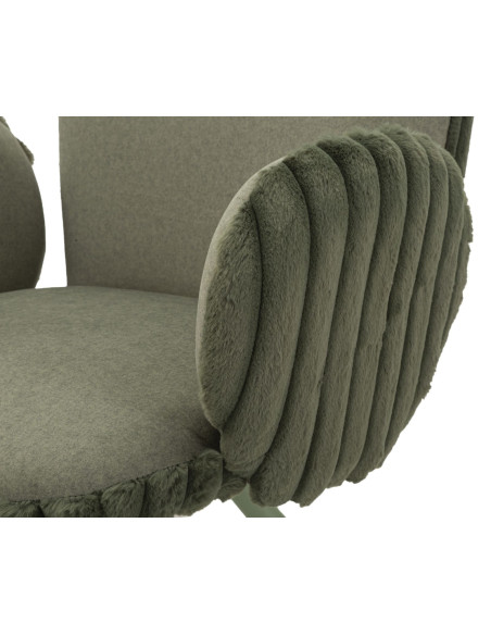 Fauteuil de table moderne chic Velours Vert Côtelé Métal Vert Stoccolma (Lot de 2) 