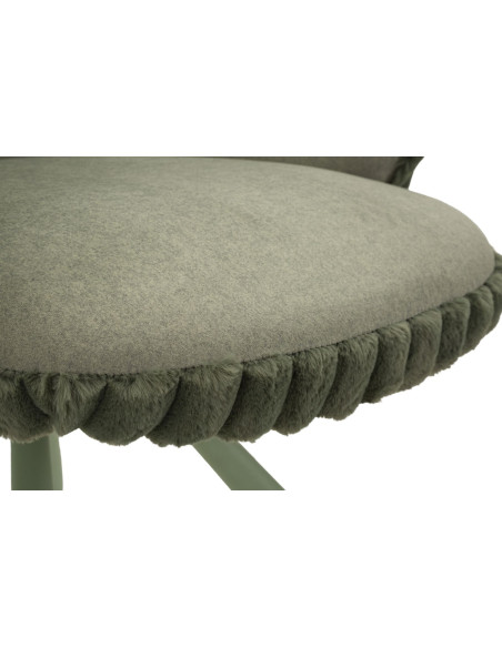 Fauteuil de table moderne chic Velours Vert Côtelé Métal Vert Stoccolma (Lot de 2) 