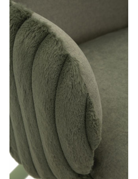 Fauteuil de table moderne chic Velours Vert Côtelé Métal Vert Stoccolma (Lot de 2) 