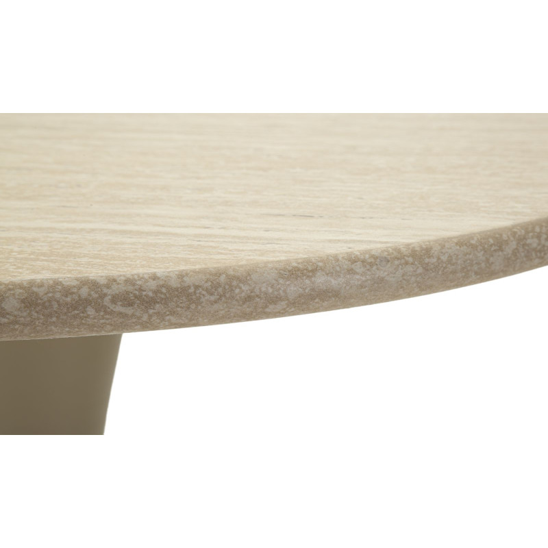 Table de bar haute moderne Ronde 2 personnes Bois MDF Naturel Métal Blanc crème Alaska 